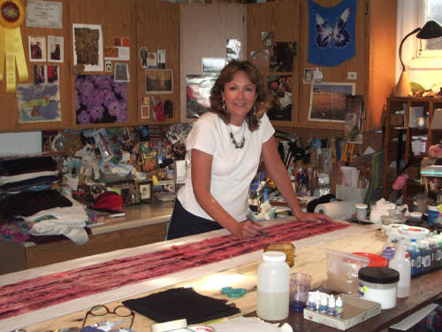 Louise Barker at work in her studio